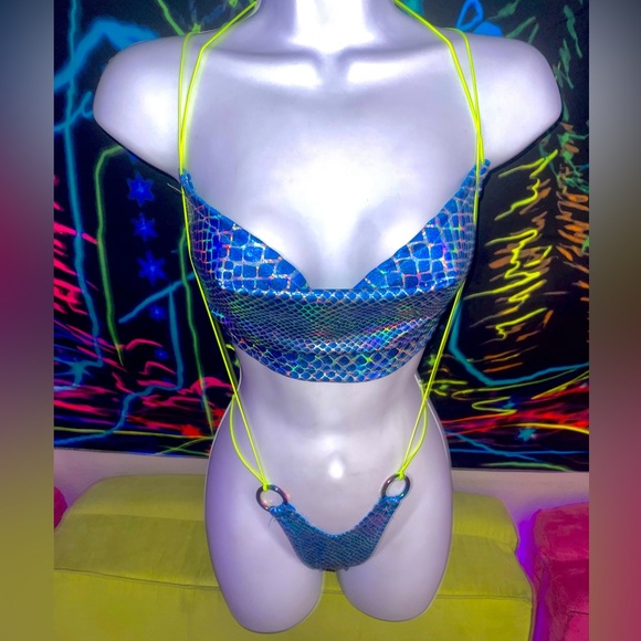 1 OF A KIND EXOTIC DANCEWEAR RAVEWEAR EDC OUTFIT STRIPPER POLEDANCE GEAR - Picture 4 of 4